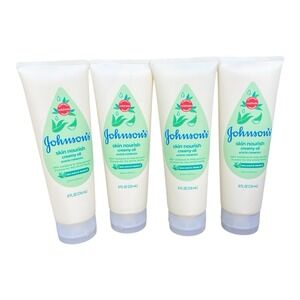 4 Pack Johnson's Baby Creamy Oil Aloe & Vitamin E 8 Ounce SEALED